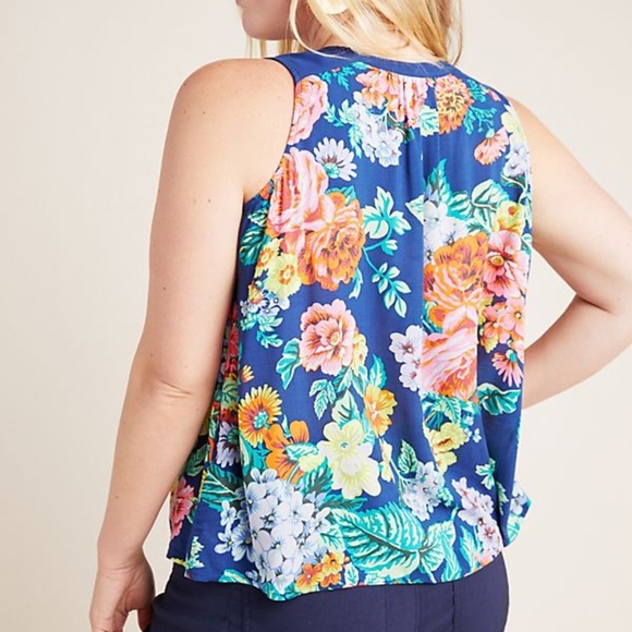 Maeve Melange Sleeveless Top Anthropologie FLORAL - Picture 3 of 5